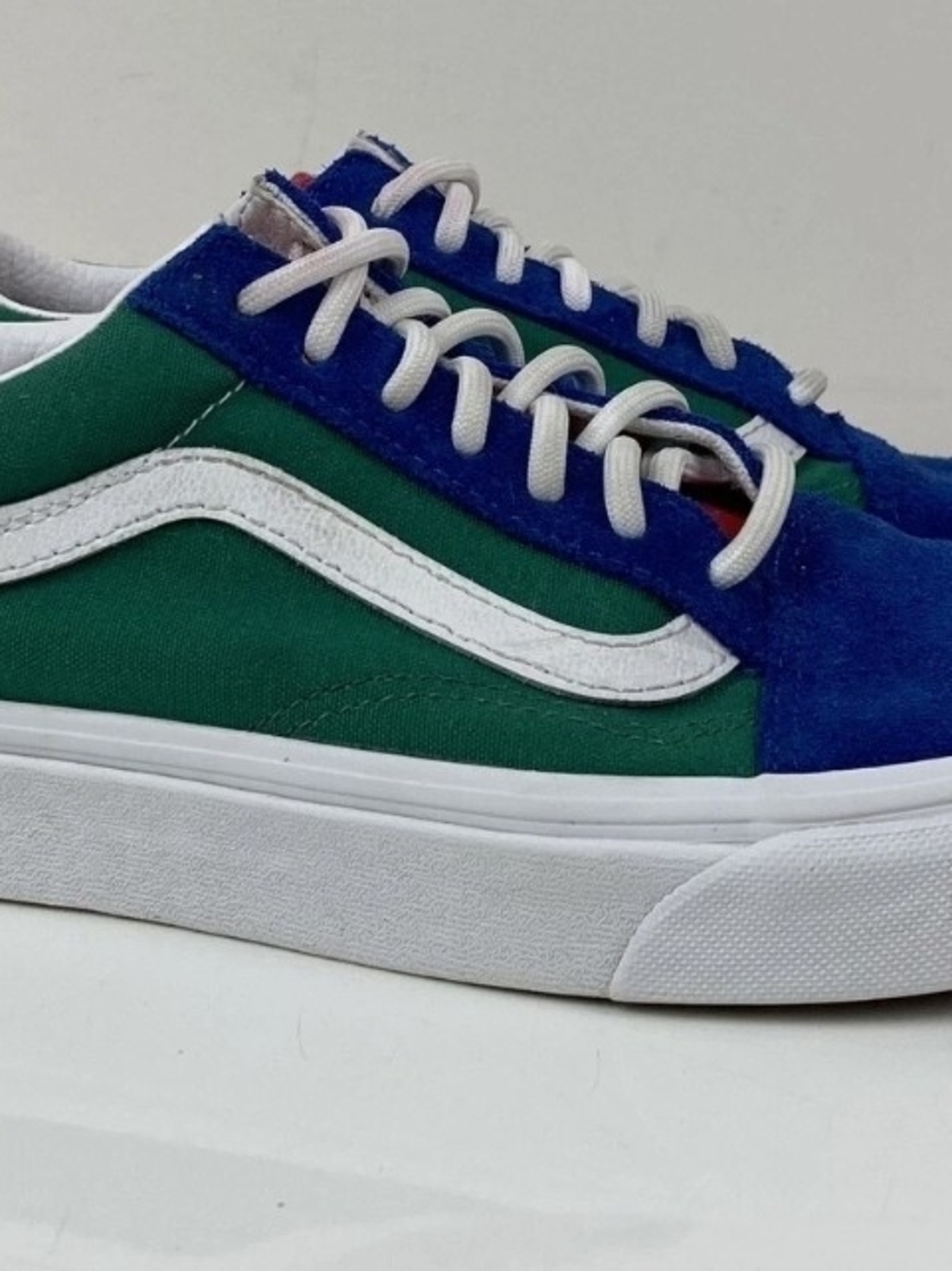 Old Skool Yacht Club Colorblock. Green and Blue. Red Tongue